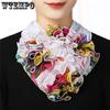 Retro Elegant Fashion Versatile Casual Detachable Collar Scarves Women's 1PC Four Seasons Floral Printed Silk Scarves
