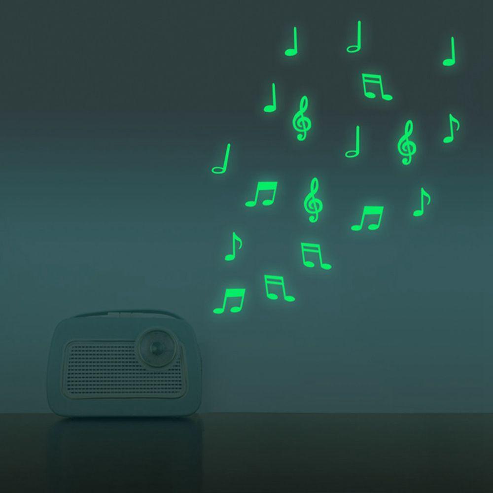 Home for Kid's Wall Decor Musical Note Glow In The Dark Luminous Wall Stickers