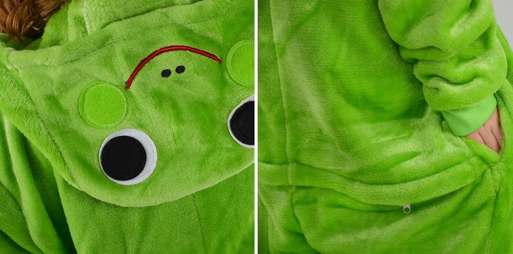 Children's pajamas frog onesie jumpsuit kigurumi children's disguise 122-128 Onesie children 001pcN frog - 134-140