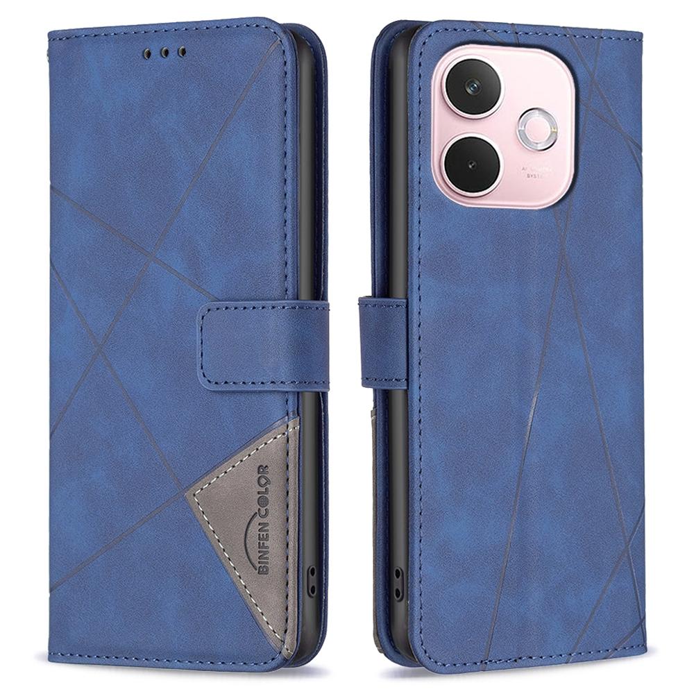 BINFEN COLOR For Oppo A5 Pro 5G Phone Cases Wallet Stand Geometry Imprinted Leather Cover