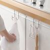 Stainless Steel Double-S Shaped Door Back Hook Non-Punch Closet Cabinet Door Sundries Universal Hook Kitchen Bathroom Organizer