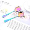 Multicolor Dinnerware Set Salad Spoons Fork Stainless Steel Set 2 PCS Gold Cutlery Silverware Set Unique Dessert Spoon Fork Cutlery