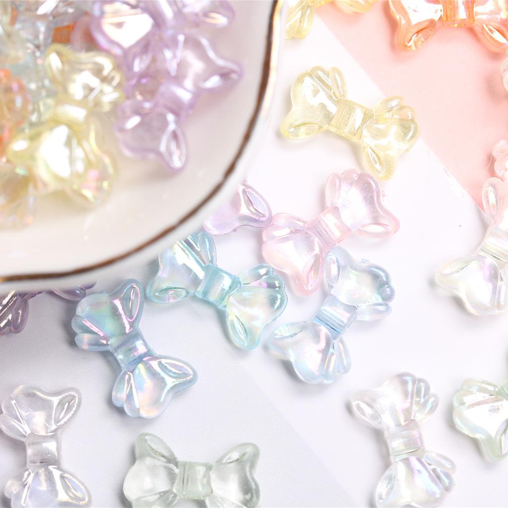 Small Bowknot Transparent Shiny AB Decorative Creative Beads Material  Accessories
