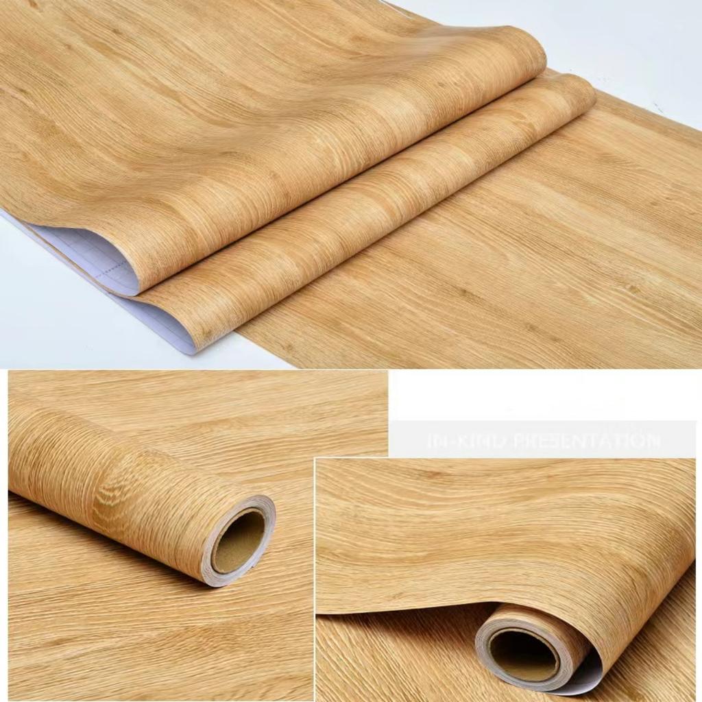 ПВХ Наклейки под дерево Шкаф Платяной шкаф Стол Мебель Ремонт Обои Самоклеящиеся Водонепроницаемые Обои Домашний декор