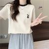 Real-life Short-sleeved T-shirt for Women In Summer New Loose and Versatile Trendy Brand Embroidered Half-sleeved Top
