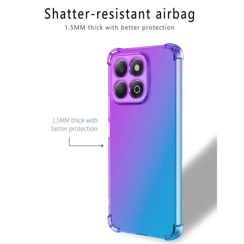Для Honor 200 Smart 200pro Honor200 Lite X7C 4G Чехол Радужный градиент Противоударные чехлы для телефонов Силиконовый мягкий TPU Airbag Полупрозрачный противоударный чехол