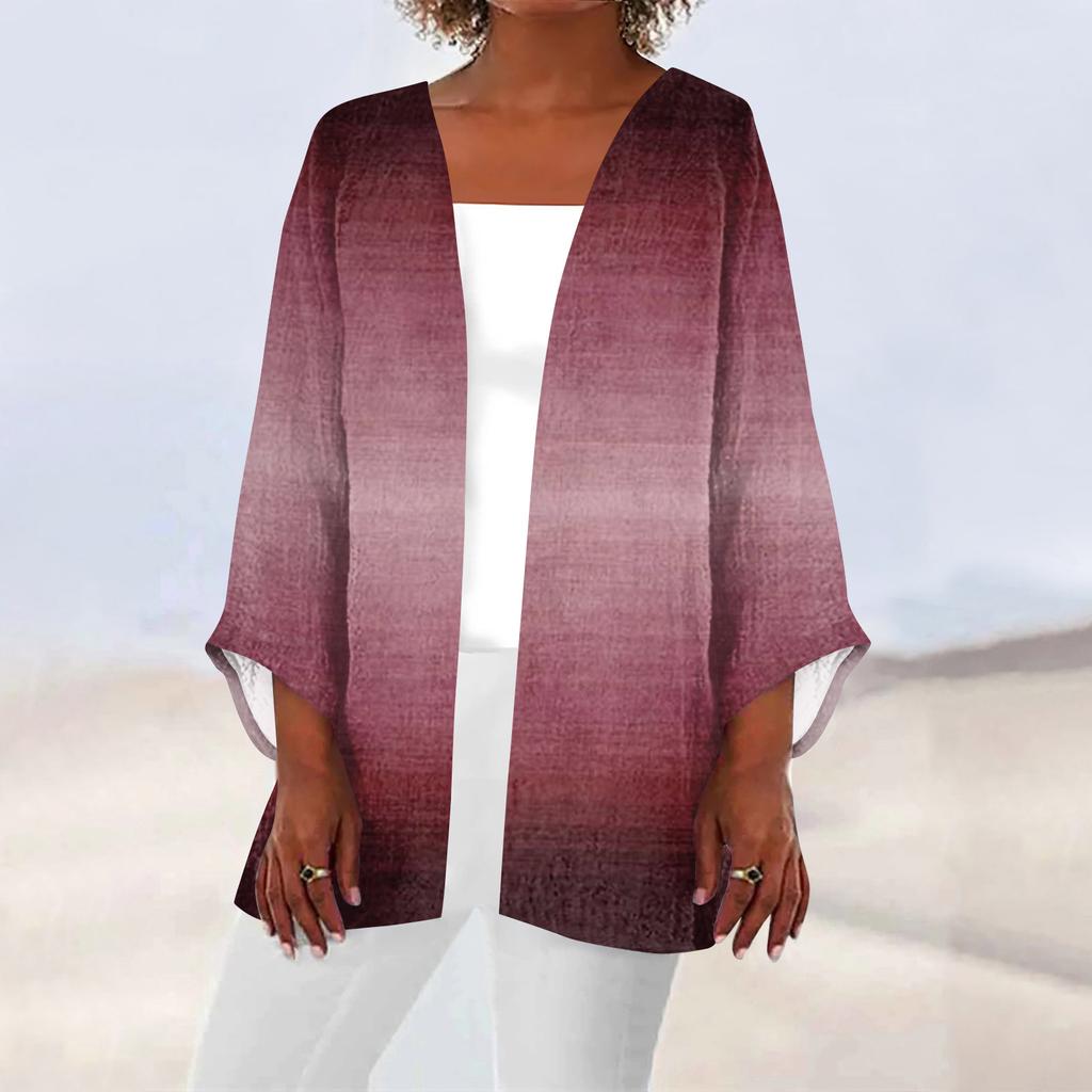 Женская повседневная модная легкая куртка средней длины с принтом, кардиган