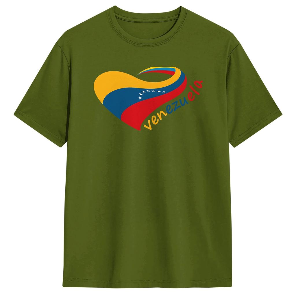 Unisex Heart Of Venezuela T Shirts Cotton Tops Summer YK Funny Short Sleeve TShirt Crew Neck Harajuku Casual Tee Shirt
