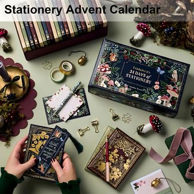 Канцелярские товары Адвент-календарь Зимний лесной рождественский календарь обратного отсчета 24 дня Канцелярские товары Подарки Адвент