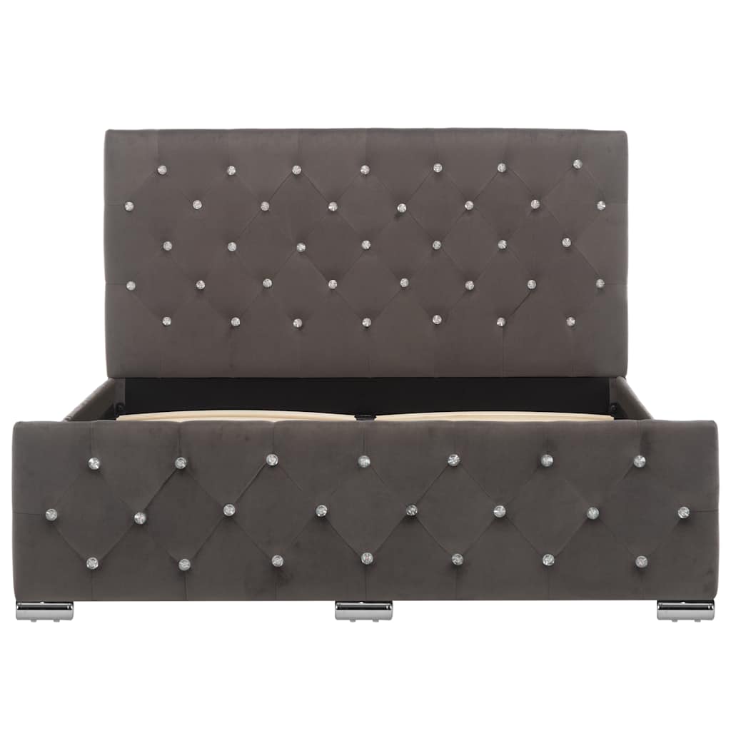 Bed Frame Grey Velvet 120x200 cm