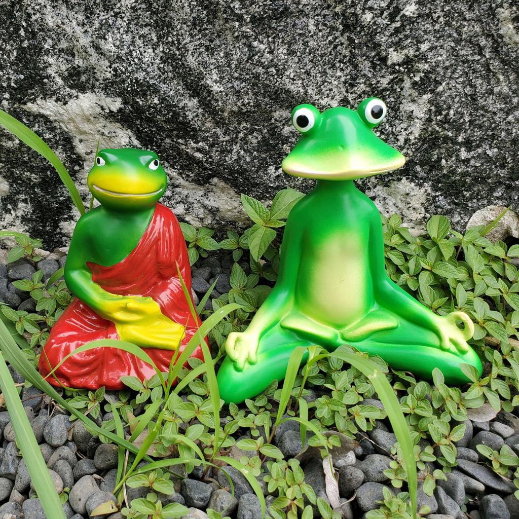 Дзен Медитация Лягушка Монах Инопланетянин Смола Орнамент для Йоги и Декора Двора