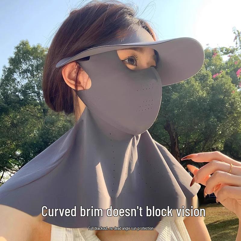 Women's Full Face Anti-UV Sunscreen Mask with Neck Protection - 2025 Summer Cycling Facekini