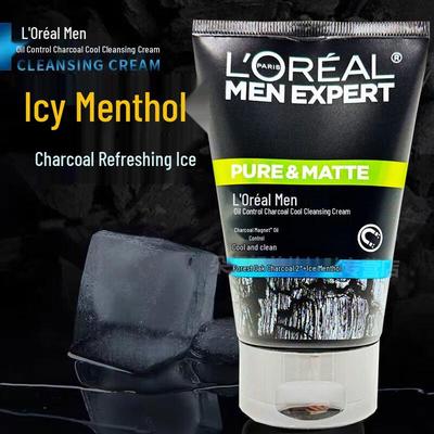 L'Oreal Мужской Гель для умывания с древесным углем для жирной кожи, охлаждающий 100мл
