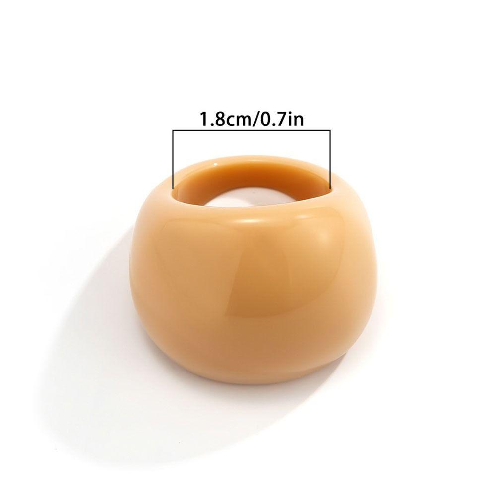 Candy Color Geometric Ring Classic Big Dome Plain Ring Jewelry Accessories Acrylic Ring Part