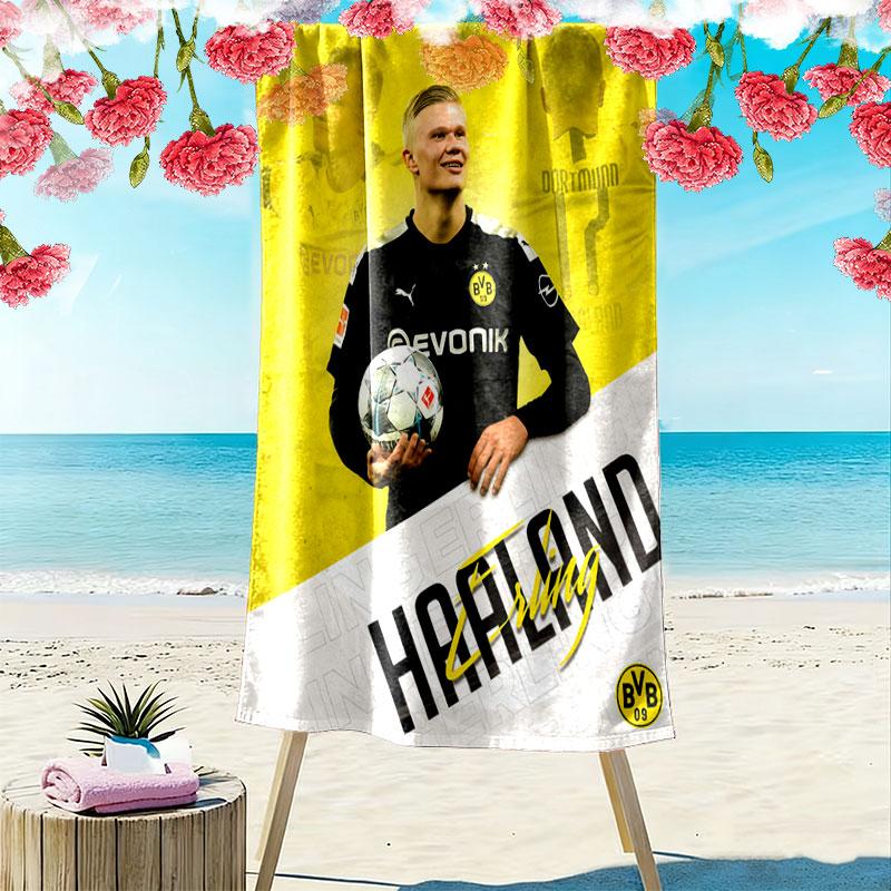 Haaland Power Print Beach Towel, Large Soft Quick Dry Towel for Beach Camping Swimming