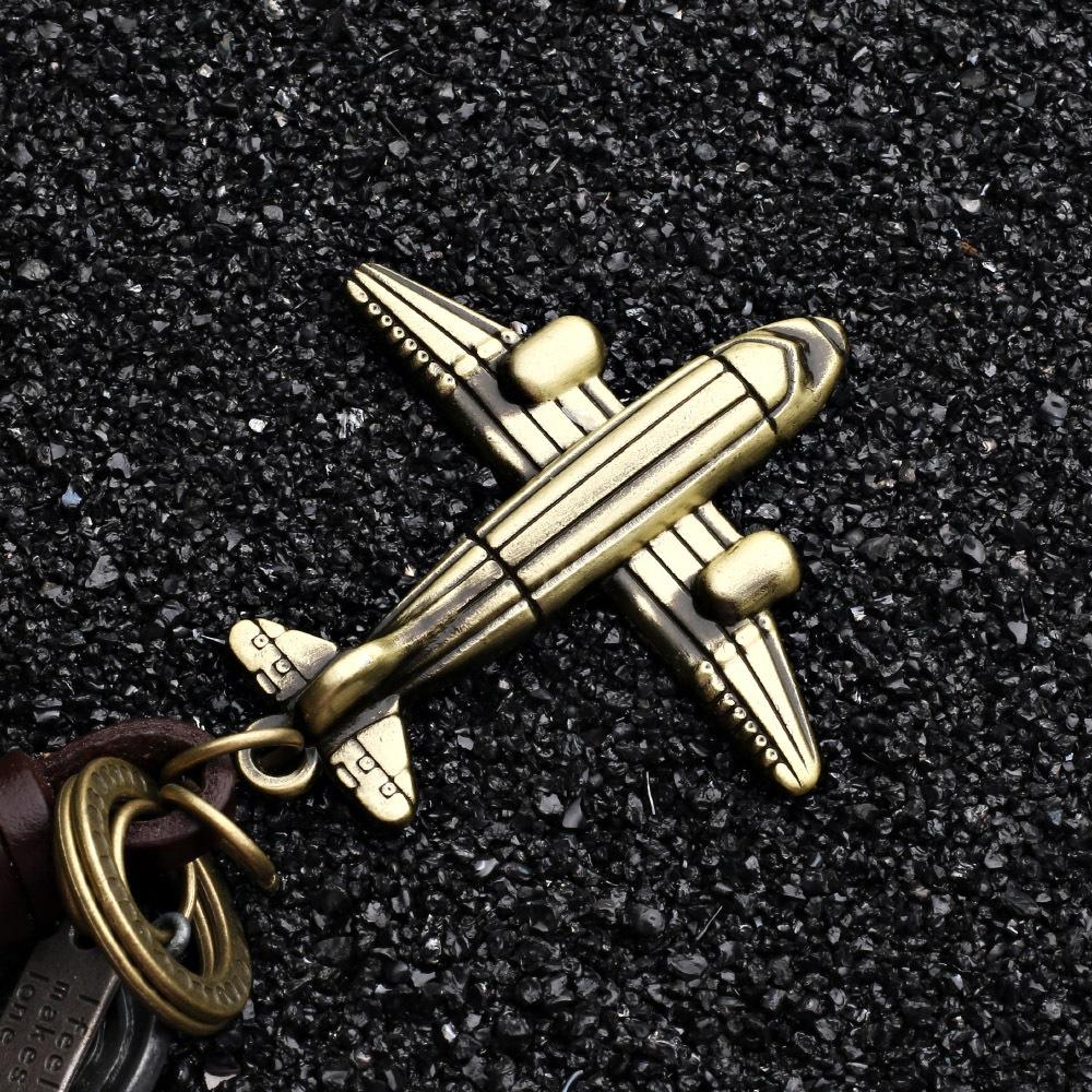 Fashion Alloy Leather Accessories Key Chain Airplane Key Pendant Key Ring