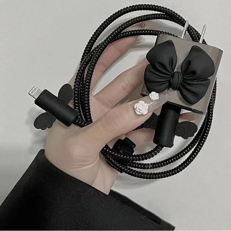 3D розовый цветок кабель зарядное устройство защитный чехол для iPhone 15 14 13 Pro Max 18W 20W зарядное устройство новый Data Line защитный чехол