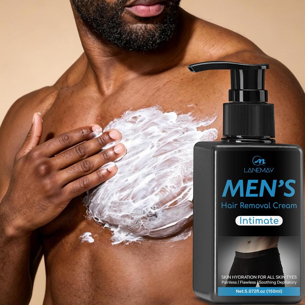 Men’s Hair Removal Cream-Hydrating & Soothing-Painless & Flawless-Suitable For All Skin Types, 150ml