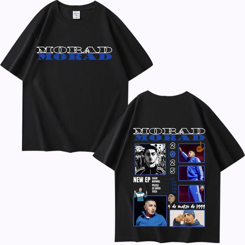 Мерч тура рэпера Morad MDLR 2025 Футболки мужские женские Оверсайз 100% хлопок Модные с коротким рукавом Летние Унисекс больших размеров топы