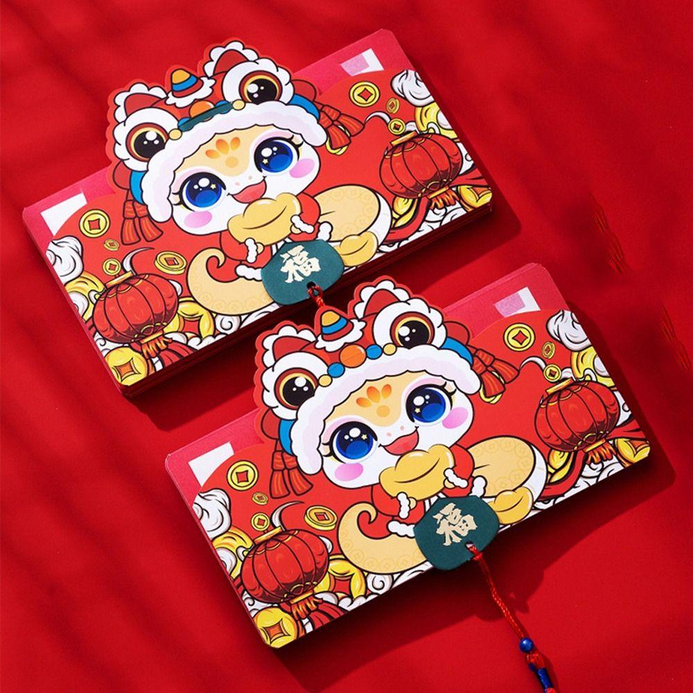 Chinese 2025 Snake Year Folding Red Envelopes Blessing Money Packing Bag Celebration Party