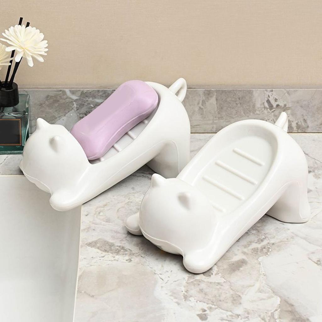 Cat Plastic Soap Box Creative Cute Bathroom Soap Box Storage Rack Bathroom Soap Dish Holder