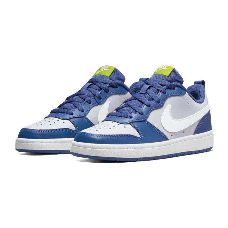 Nike Детские кроссовки Court Borough Low 2 GS Grey Fog Mystic Navy Atomic-Green White BQ5448-016