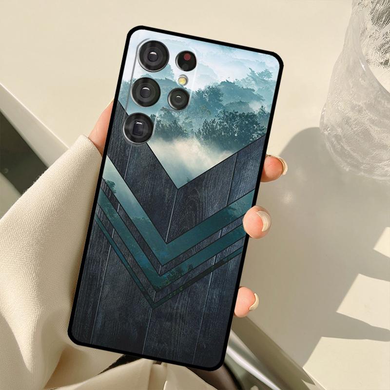 Forest Geometry Wood Nature Phone Case For Samsung Galaxy S23 S20 FE S21 FE S22 Ultra Note20 Note10 S8 S9 S10 Plus Cover
