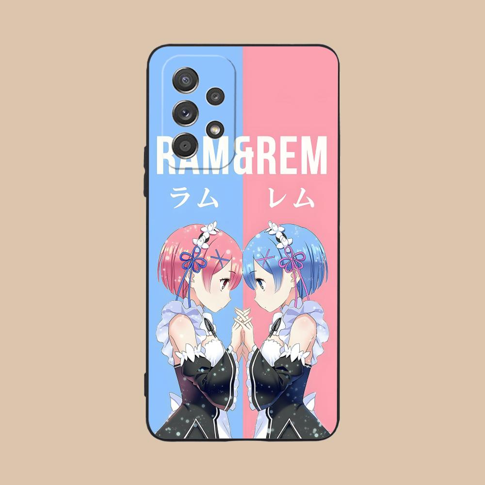 Чехол ReZero Rem Ram Матовый ТПУ для мобильного телефона Samsung Galaxy M55 54 42 35 34 33 32 23 22 15 14 13 12 F55 5G Цветная обложка
