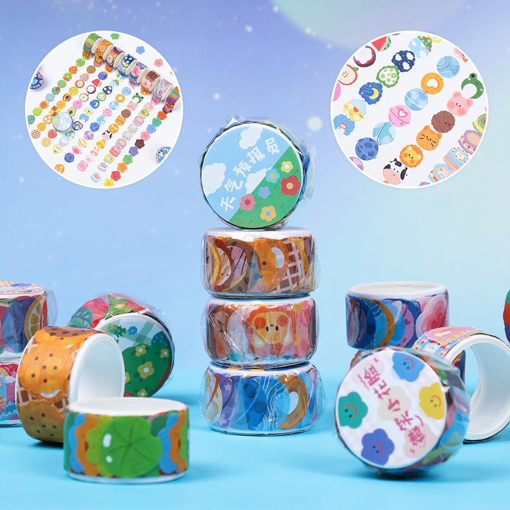 Принадлежности Декоративные кавайные канцелярские принадлежности Скрапбукинг Наклейка Липкая бумага Этикетка для дневника Васи-лента