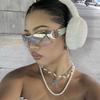 Frameless Y2K Futuristic Tech Fashion Women Sunglasses for Street Parties Beach Accessories
