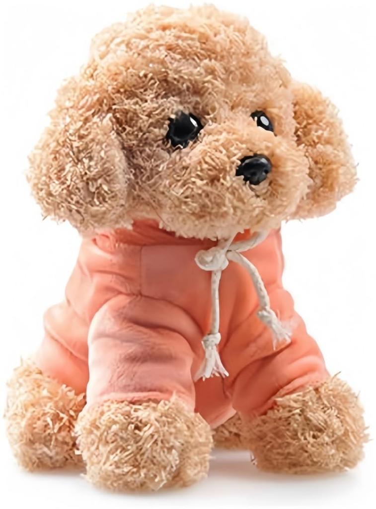 Реалистичная плюшевая игрушка пудель 20 см в розовом наряде. Подарочный набор для девочек (Подарок на день рождения, День святого Валентина, Белый день). Мягкий Декор для Собак. Подарок для детского душа