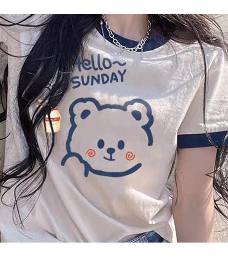 Cartoon Teddy Bear Short-Sleeved T-Shirt
