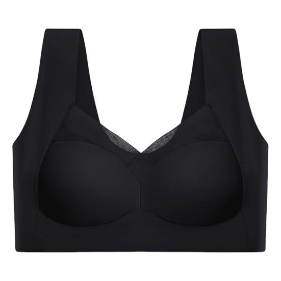 Женский спортивный бюстгальтер с широким эластичным ремешком, однотонный, ударопрочный, бесшовный, с тонкой сеткой, с эффектом пуш-ап, без зацепов, беспроводной, для занятий йогой и бегом