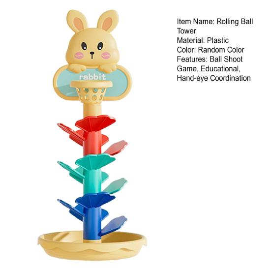 Детская игрушка-трек для запуска шариков 4/6 слоев, мультяшный кролик, башня с перекатывающимися шариками, координация рук и глаз, для малышей, мальчиков, девочек, игра с запуском шариков по мраморному треку