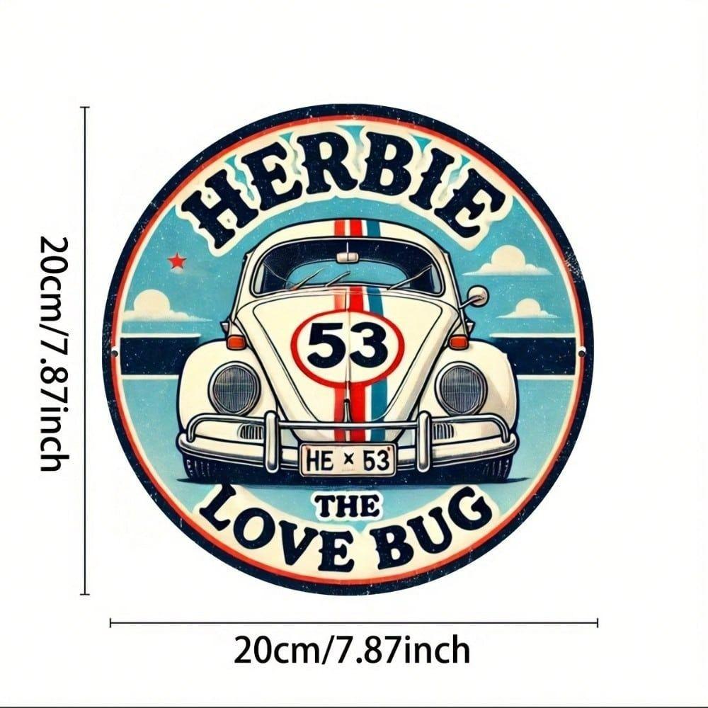 Винтажное Металлическое Настенное Искусство Herbie Love Bug Ретро Гараж Домашний Декор Жестяная Табличка