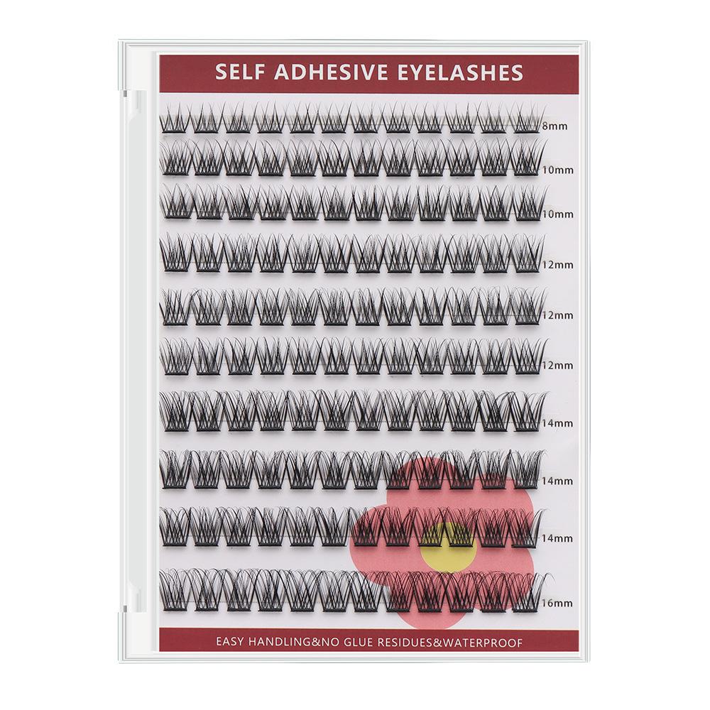 Large-capacity self-adhesive false eyelash set, mixed lengths, various styles, no glue needed, long-lasting waterproof and sweatproof