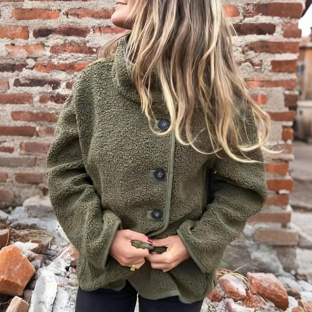 Женское повседневное пальто-жакет с лацканами, однобортное, с длинными рукавами