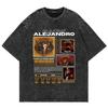 Cotton Tee Shirt Rauw Alejandro Coca Nuestra Tour 2025 TShirts Vintage Retro Men/women TShirt Oversize Mineral Wash Tops