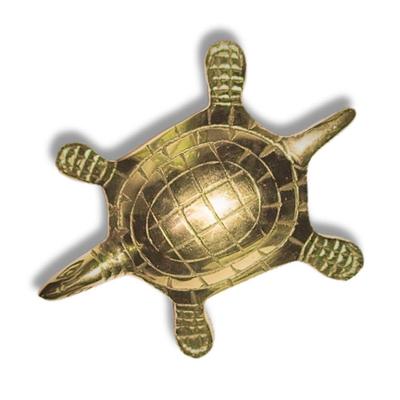 Латунная статуэтка черепахи | Длина - около 12 см. | Васту Идол для Дома и Офиса | Зональное Размещение - Запад/Север/Центр | Черепаха на Удачу