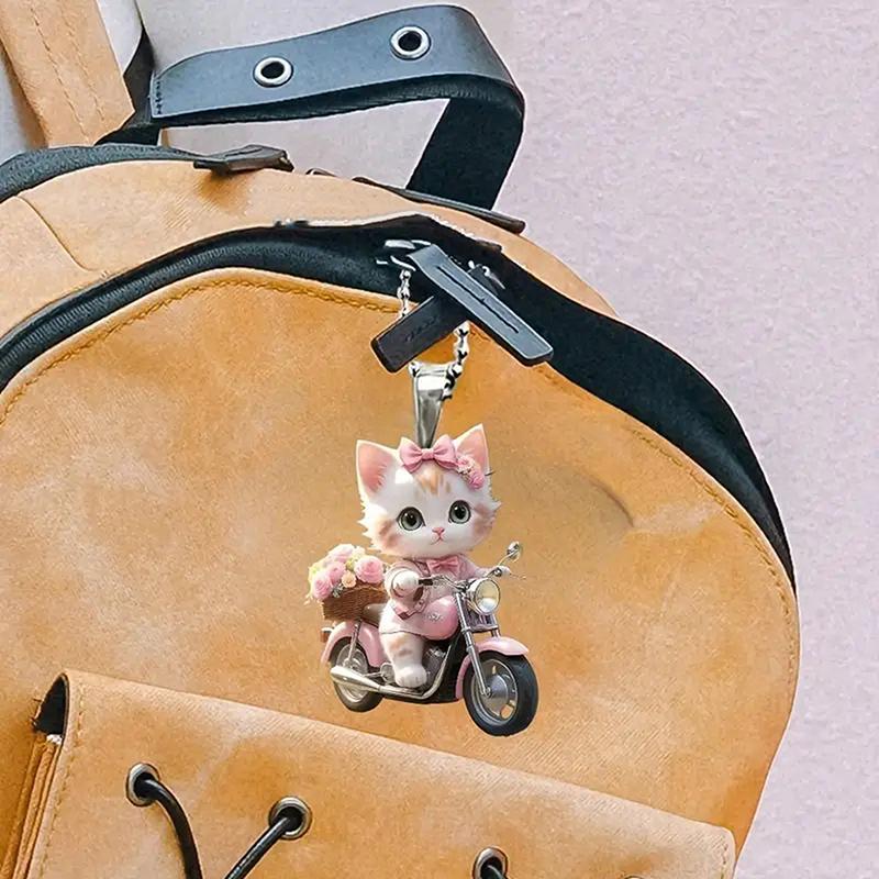 Креативный акриловый плоский 2D милый кулон в виде кошки, подвеска для салона автомобиля, украшение для зеркала заднего вида, украшение для автомобиля