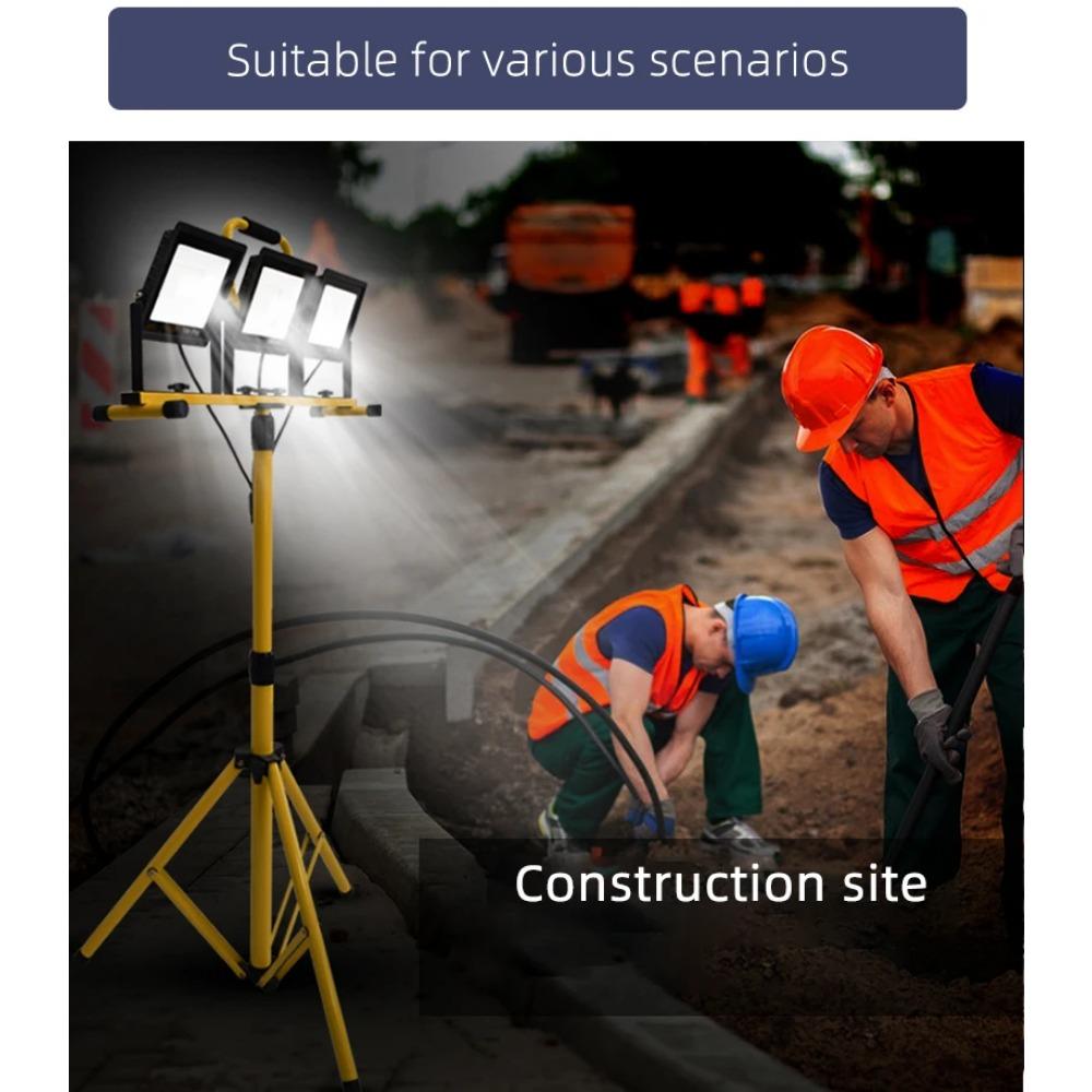 Floodlight with Bracket Emergency Maintenance Work Light Construction Site Mobile Portable Searchlight Outdoor Square Lighting