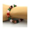 Pierres et Minéraux. Bracelet Perles Rhodonite + Agate rubanée + Quartz rose + Agate verte Fabriqué en France.