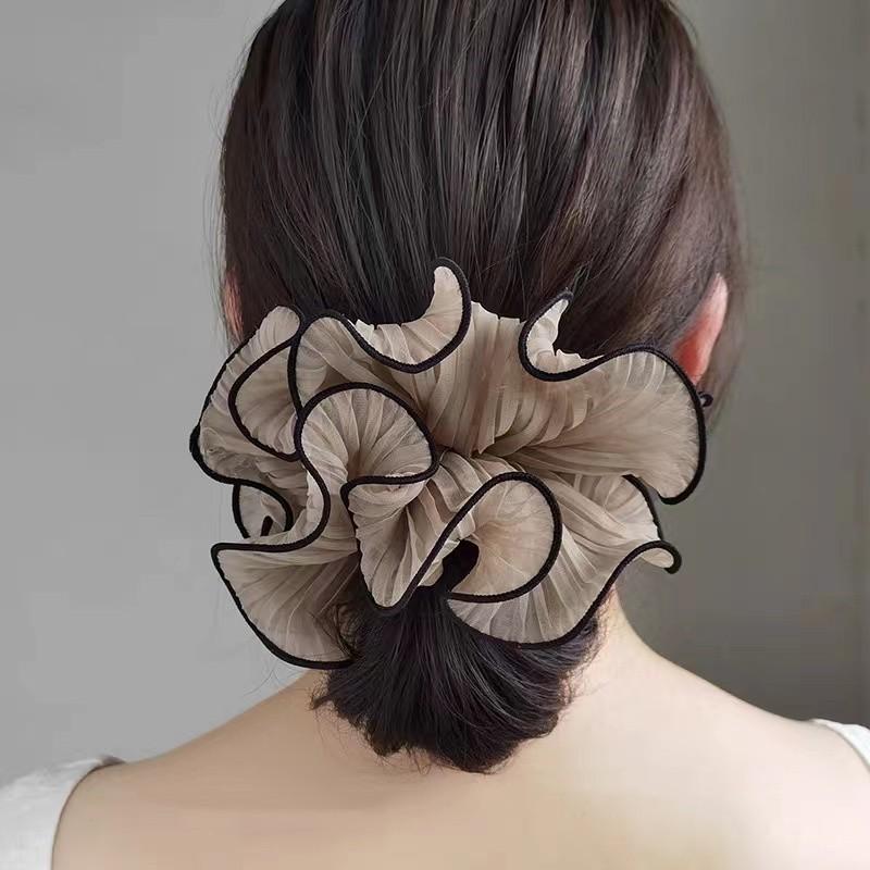 Korean Elegant Pleated Scrunchie: Versatile Hair Tie for Women