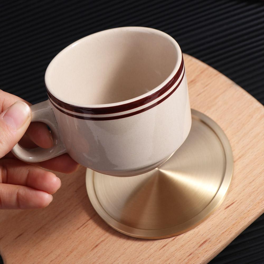 Круглая латунная подставка под стакан, металлический поднос для чашки, держатель для стола, поднос для чая, барная стойка