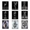 Metal Figure Art Statue Canvas Painting Posters and Prints Modern Lovers Sculpture Wall Art Pictures for Living Room Home Decor