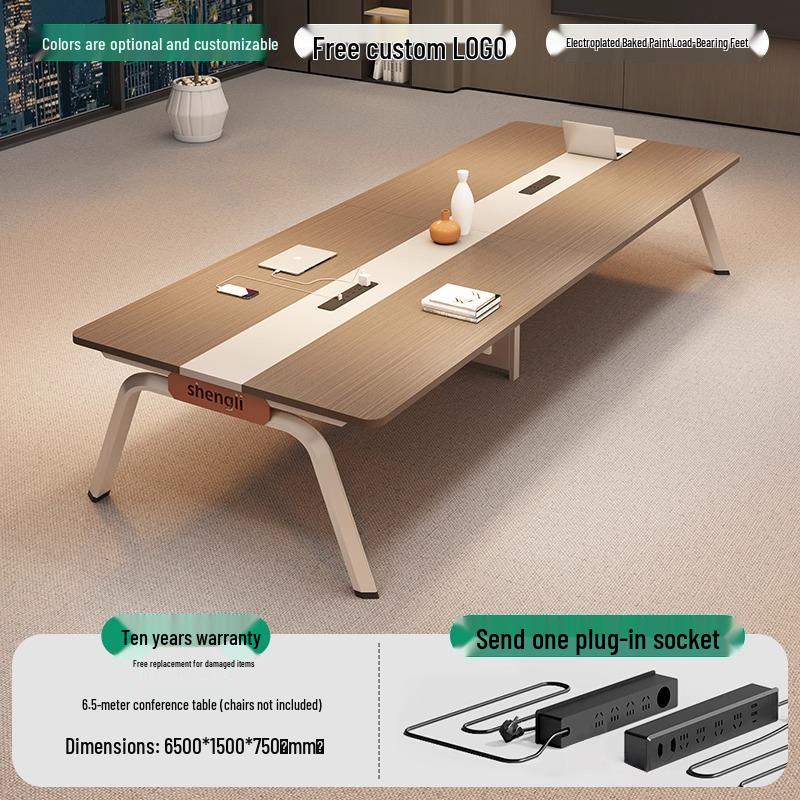 Modern Simple Long Conference Table & Chair Set for Office/Employee Training