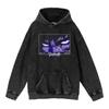 440G Heavy Washed Retro Animation Street Retro Cotton Sweater, Street Tide Hooded Sweater