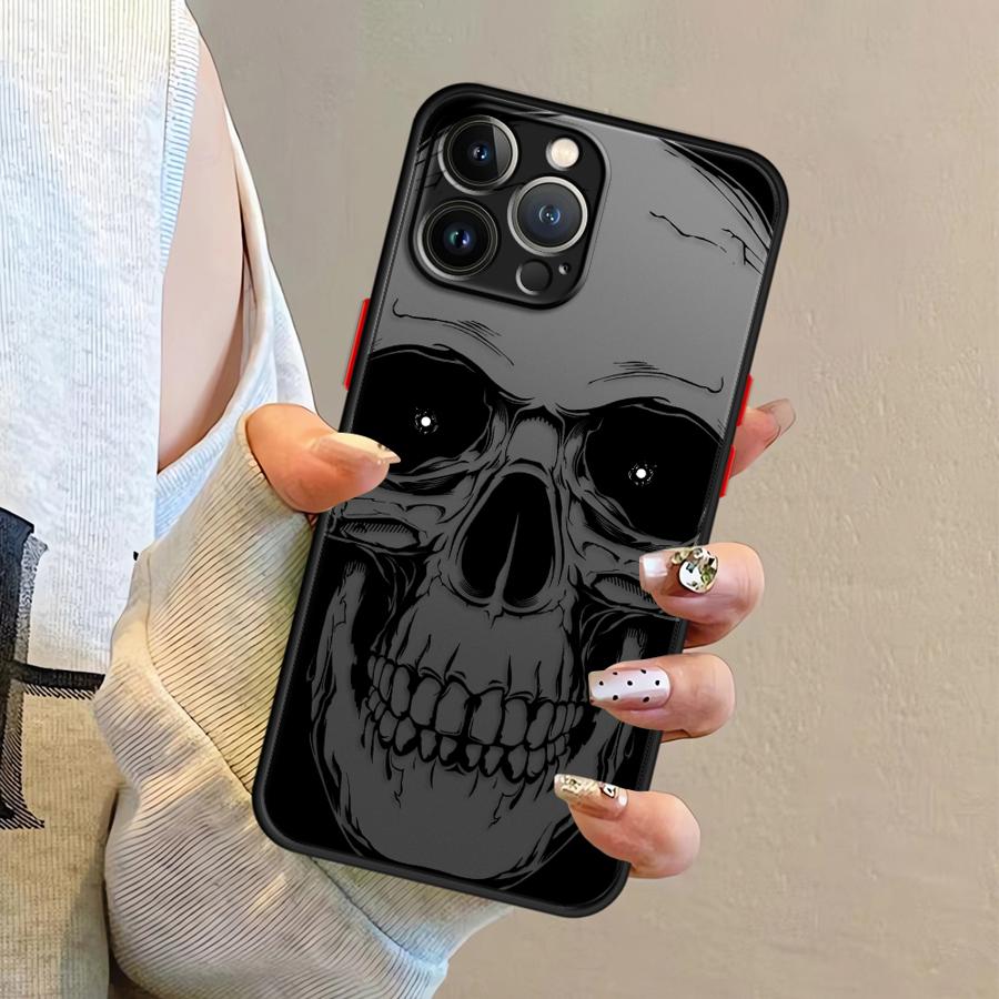 Чехол для iPhone 17 Pro Max 13 Mini 7 8 SE XS XR Air 14 12 15 16 Plus 11 Funda Задняя крышка телефона Скелет Череп