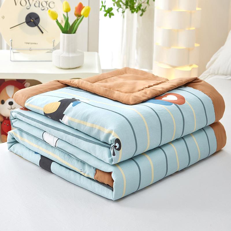 Summer Cool Thin Quilt Machine Washable Soft Skin Friendly Blanket for Adult Bed Comforter Air Conditioning Four-season Quilt