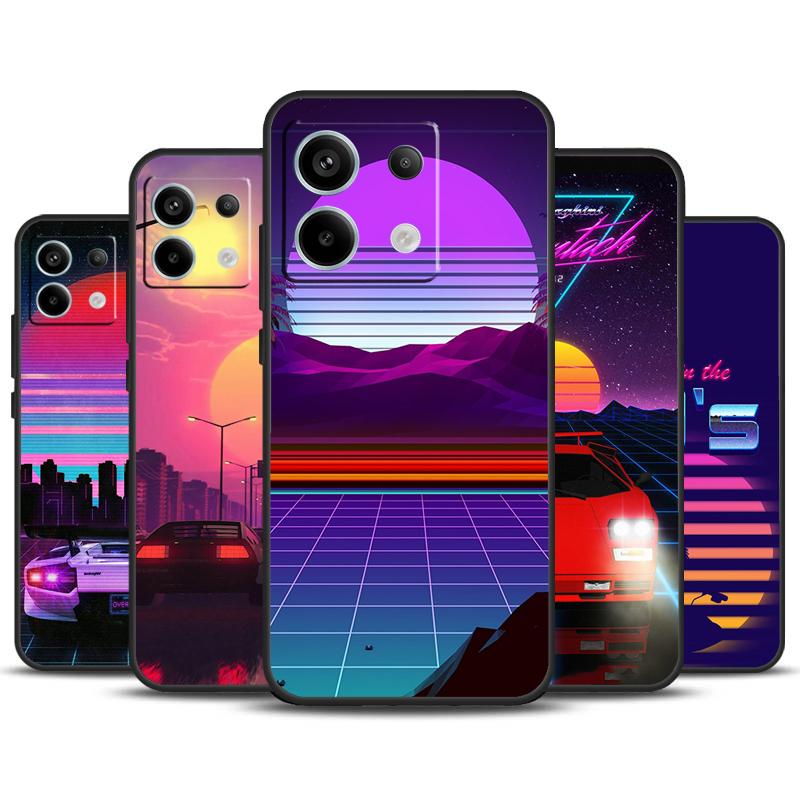 Неоновый Ретровейв 80-х винтажное искусство Чехол Для Redmi Note 13 Pro Plus 9 10 11 12 Pro 9S 10S 11S 12S Чехол Для Redmi 12 C 10C 13C